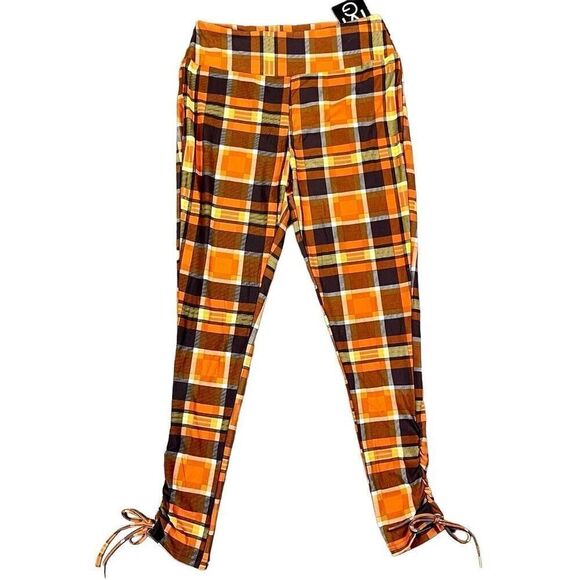 NWT Mlle Gabrielle Women’s Fall Plaid Pull-on Leggings 1X - Picture 1 of 10